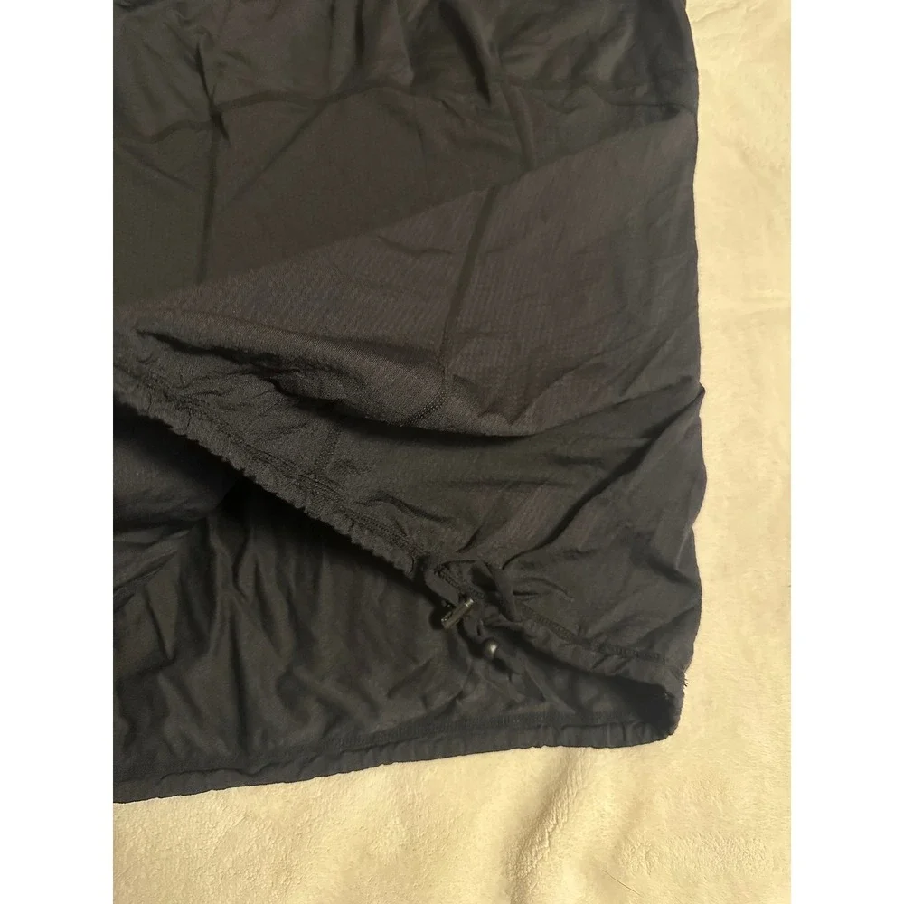 Lululemon Athletica Black Sleeveless Tank Top Cinched Hem Athletic Shirt 8 Mesh
